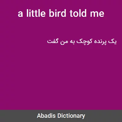 معنی a little bird told me